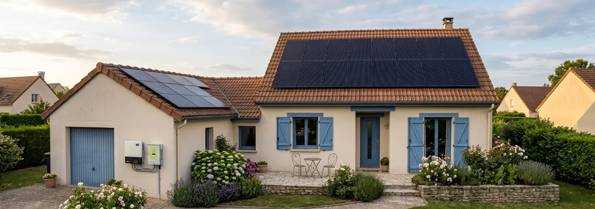 Maison équipée de panneaux solaires